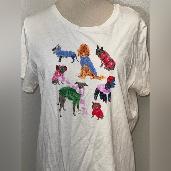J. Crew • Winter Dog Graphic Tee For Women Size large - Picture 3 of 6